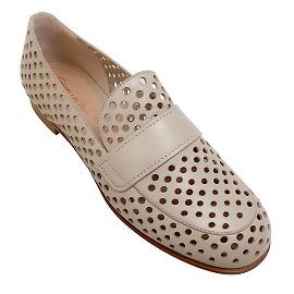 Gianvito Rossi Mousse Thierry klassische perforierte Loafer-Flats Beige