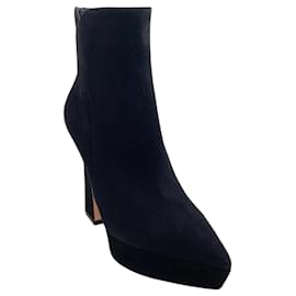 Gianvito Rossi-Gianvito Rossi Black Suede Vertigo Platform Booties-Black