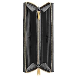 Bottega Veneta-Grand portefeuille zippé noir-Noir