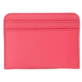 Chloé-Porta-cartões em couro de novilho rosa brilhante-Rosa