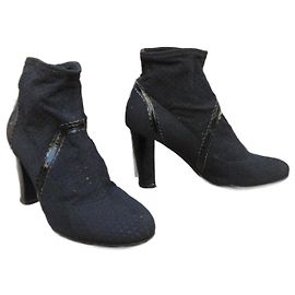 bottines Stretch Sergio Rossi p 38,5 Noir