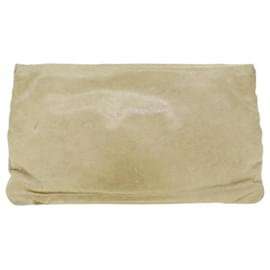 Balenciaga-BALENCIAGA Giant Envelope Clutch Bag Leder Beige 204534 Auth bin4411-Beige