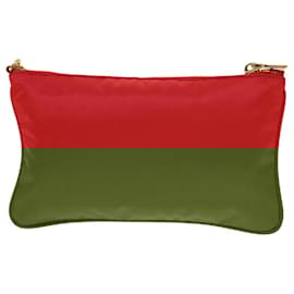 Prada-PRADA Accessory Pouch Nylon Red Auth ki3000-Red