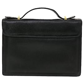 Givenchy-GIVENCHY Hand Bag Leather Black Auth bs5525-Black