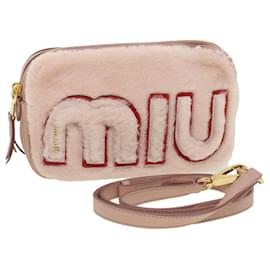 Miu Miu-Miu Miu Bolsa tiracolo de pele rosa Auth 42823NO-Rosa