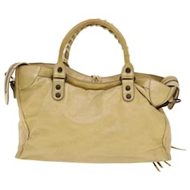 Balenciaga-BALENCIAGA The city Hand Bag Leather 2way Yellow 115748 auth 43114-Yellow