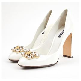 Dolce & Gabbana-Zapatos de novia adornados de Dolce & Gabbana-Blanco