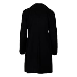 Miu Miu-Miu Miu Coat with Zippered Hoodie-Black