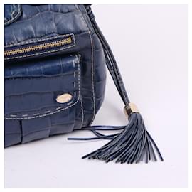 Lancel-LANCEL  Handbags   Patent leather-Navy blue