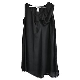 OTOÑO de Chloé 2007 Vestido de panel mixto de gasa de seda negra Negro