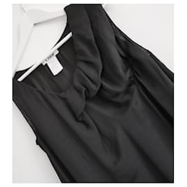 Chloé-Chloé FALL 2007 Vestido de painel mesclado de chiffon de seda preto-Preto