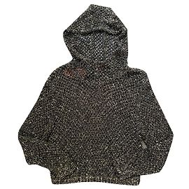 Missoni Metallic Häkelstrickpullover mit Kapuze Metallisch