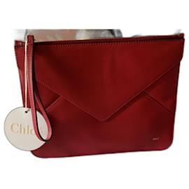 Chloé-Clutch bags-Dark red