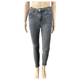 Acne Studios Skin 5 Pocket Used Black Jeans Skinny Grigio Grigio