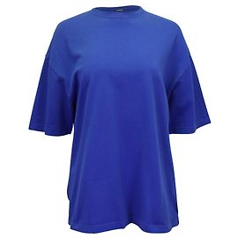 T-shirt Balenciaga Back Logo girocollo in cotone blu Blu