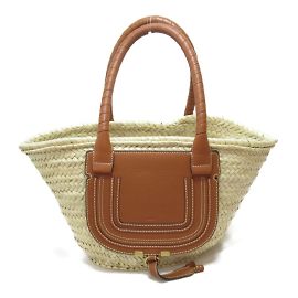 Chloé Bolsa Ráfia Marcie Marrom