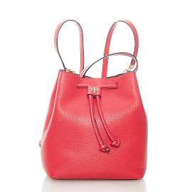 Mochila de couro com cordão Tory Burch Mochila de couro em bom estado Vermelho