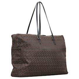 Fendi-Fendi Brown Zucchino Tote-Brown,Dark brown