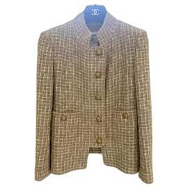 Chanel-Veste en tweed beige Chanel 36-Beige