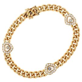 CHOPARD BRACELET OR JAUNE DIAMANTS HAPPY DIAMONDS ETAT DU NEUF Doré