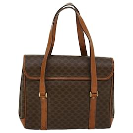 Céline-CELINE Macadam Canvas Hand Bag PVC Leather Brown Auth ki2991-Brown