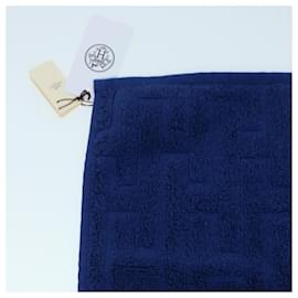 Hermès-HERMES Towel Cotton Blue Navy Auth 42849-Blue,Navy blue