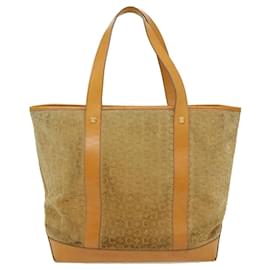 Céline-CELINE C Macadam Canvas Tote Bag Suede Beige Auth ai599-Beige