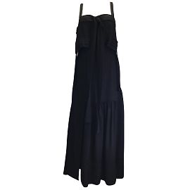3.1 Phillip Lim 3.1 Vestido de seda preto sem mangas com amarração frontal Phillip Lim / vestido formal Preto