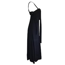 3.1 Phillip Lim-3.1 Phillip Lim - Robe noire en soie sans manches nouée sur le devant / robe formelle-Noir
