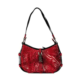 Autre Marque-Collection Privée Vintage Snakeskin Shoulder Bag-Red