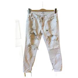 Autre Marque-EIN TEELÖFFEL Jeans T.US 25 Baumwolle-Weiß