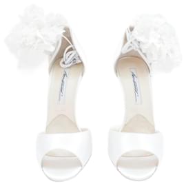Brian Atwood-Sapatos de noiva Brian Atwood Corage com salto de cristal-Cru