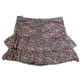 Falda Pinko de seda con estampado floral negro Multicolor
