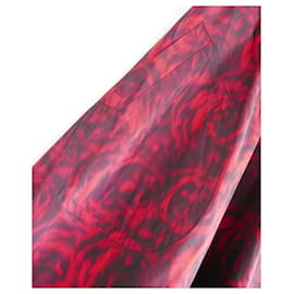 Dior-CHRISTIAN DIOR Fall 2021 Blurred Rose Print Skirt-Dark red