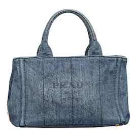 Prada-Canapa Denim Tote Bag B2439g-Blue