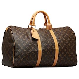 Louis Vuitton-Louis Vuitton Brown Monogram Keepall 50-Brown
