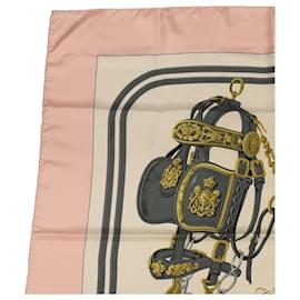Hermès-HERMES CARRE 90 Scarf ""BRIDES DE GALA"" Silk Pink Auth ar9529b-Pink
