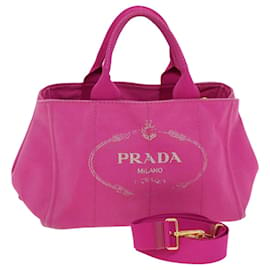 Prada-PRADA Canapa Sac à main en toile 2Way Pink Auth ki2993-Rose