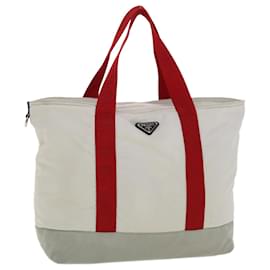 Prada-PRADA Tote Bag Nylon Gray Red Auth bs5544-Red,Grey