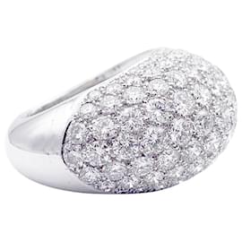 inconnue-Dome ring, WHITE GOLD, diamants.-Other