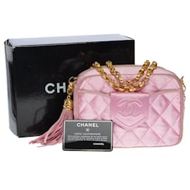 Chanel-CHANEL Camera Bag in Pink Silk - 101179-Pink
