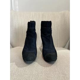 Chanel-CHANEL  Ankle boots T.EU 36 Suede-Blue