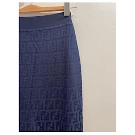 Fendi-FENDI Jupes T.International M Coton-Bleu