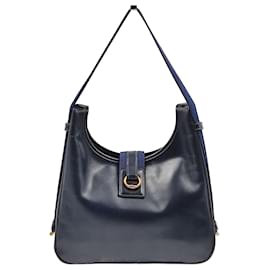 Hermès-Hermès vintage Tsako bag in blue leather from '86-Blue