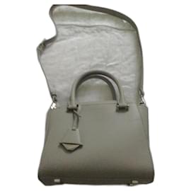Autre Marque Small Leather Handbag Grey Grey