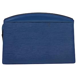 Louis Vuitton-LOUIS VUITTON Epi Trousse Crete Clutch Blau M48405 LV Auth th3672-Blau