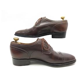 JM Weston-JM WESTON SHOES 478 PERFORATED RICHELIEU 7E 41.5 SHOE TREE WITH RUBBER SOLE-Brown