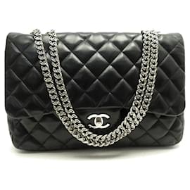Chanel-SAC A MAIN CHANEL GRAND CLASSIQUE TIMELESS CUIR MATELASSE CHAIN BIJOU BAG-Noir