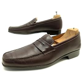 JM Weston-JM WESTON SUMMER MOCCASIN SHOES 625 8.5D 42.5 BROWN LEATHER LOAFERS-Brown