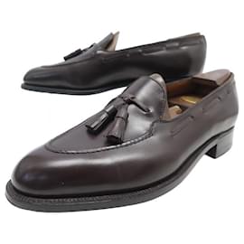 JM Weston-JM WESTON SHOES POMPOM MOCCASINS 173 7E 41 wide 41.5 LEATHER LOAFERS-Brown